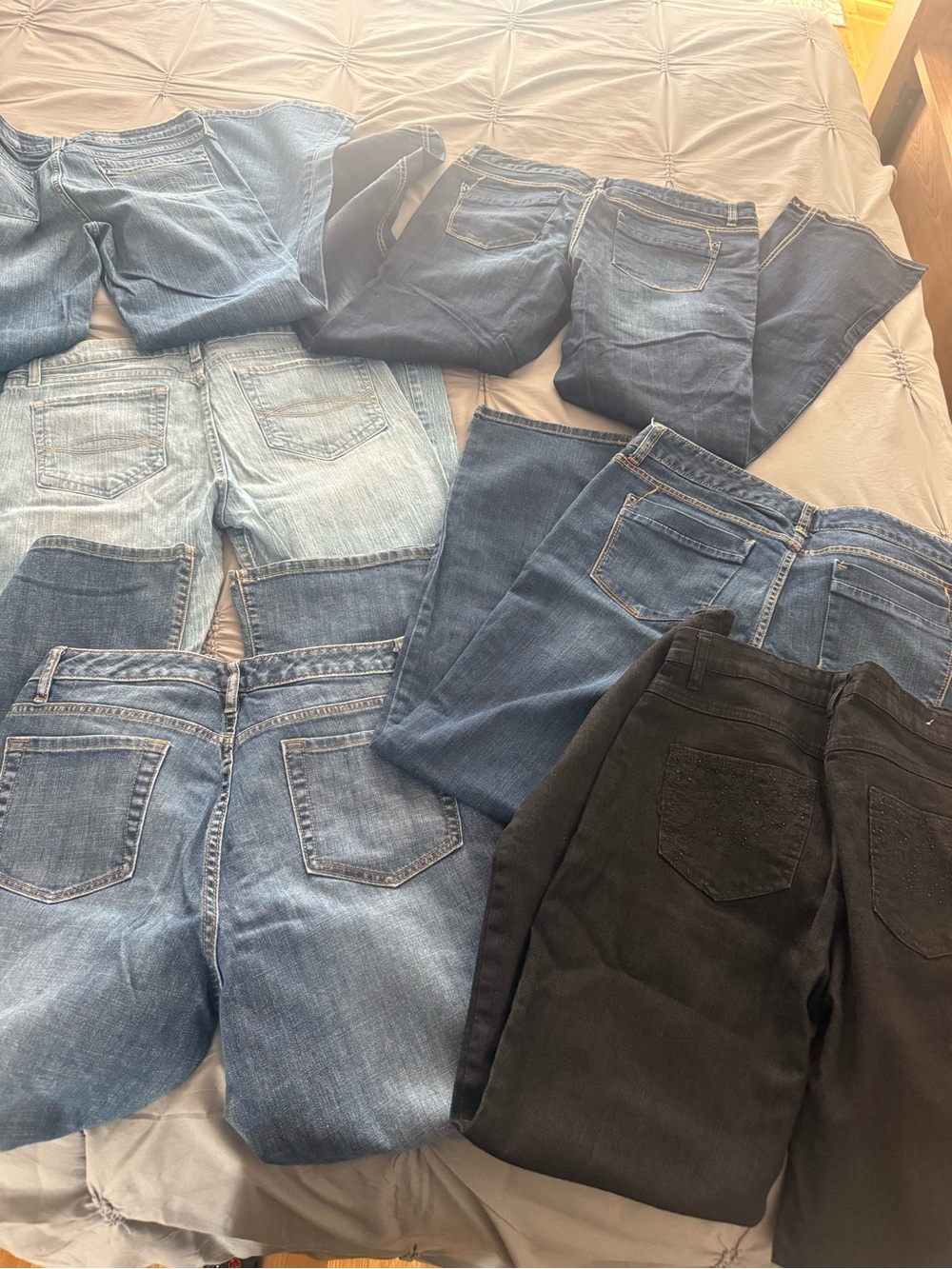 Six Pairs Women’s Classic Denim Jeans - and Black